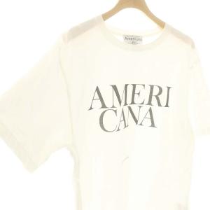 AMERICANA ショートスリーブロゴTシャツ カットソー XL 白 黒 /CX OS