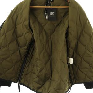 TAION MILITARY V NECK W-ZIP DOWN JKT ダウン ジャケット ノーカラー M 黒 /NR