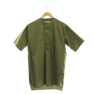 SCIENTIST PULLOVER LONG SHIRT 半袖 シャツ バンドカラー 1 カーキ /AT