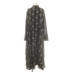 STRIPE FLOWER EMBROIDERY ONE PIECE ワンピース 2 ブラック オフホワイト