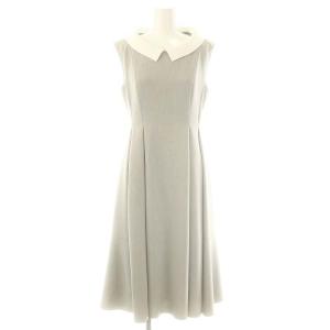 22年 Grace Lily 付け襟付き ワンピース 32 グレー ホワイト