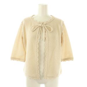 FINE LINEN COLLECTION ニットカーディガン 五分袖 34 エクリュ /DF OS