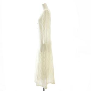 COUP DE CHANCE 透かし編みが上品な大人のニットドレス ワンピース ロング 38 ホワイト /DF OS