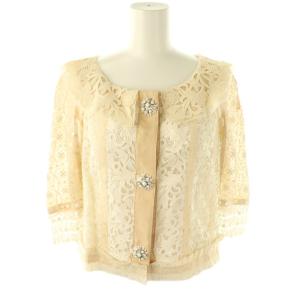 スパンコール装飾 ギピュールレースブラウス 34 アイボリー