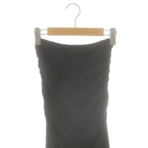 JAMES PERSE ブラッシュドコットンジャージー サイドシャーリングスカート タイトスカート ロング 0 ブラック /DF