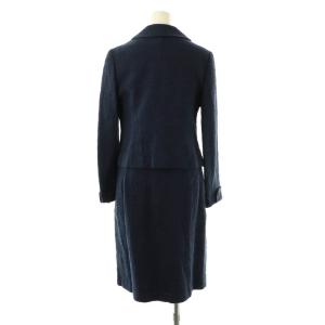 OLD ENGLAND セットアップ ツイード ジャケット ワンピース シルク混 36 ネイビー /DO OS