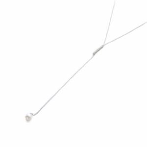 STAR JEWELRY STARJEWELRY パール LARIAT ネックレス 925 ダイヤ0.01ct シルバー /SR15