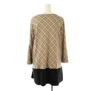 DAKS チェック柄 チュニック ワンピース 42 ベージュ ブラック マルチカラー /ES OS