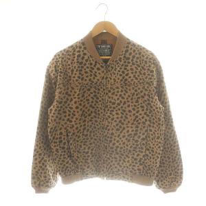 CHEETAH柄 カップショルダージャケット ブルゾン ジップアップ S モカ ブラック /DF OS