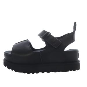 Goldenstar Hi サンダル プラットフォーム 厚底 ベルクロ レザー US6 ブラック 1167364