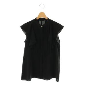 フロントタックフリルブラウス 36 ブラック /DF OS