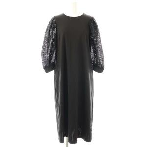 メッシュタックスリーブワンピース 36 ブラック /DO OS