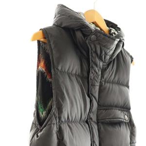 Paul Smith JEANS ダウンベスト ジップアップ 裏地総柄 L 黒 ブラック /AT OS