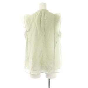 JUSGLITTY 24SS サマーエアリーフリルブラウス シャツ ノースリーブ 前開き 1 黄緑 /NR OS