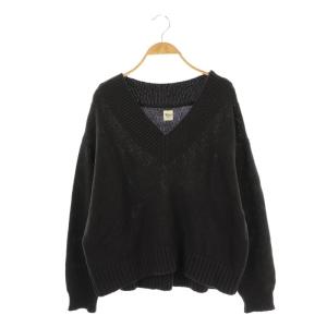 Vネックニットプルオーバー セーター S チャコールグレー /MI OS
