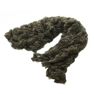 ストール シワ加工 ビーズ 深緑 モスグリーン SH /RI OS