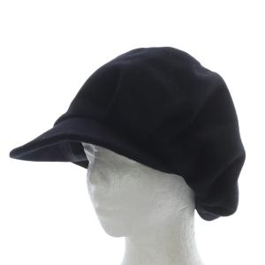 プリュスノアール 帽子 キャスケット ウール カシミヤ混 ブラック /YO1 SH