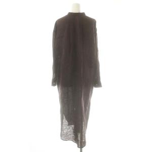 Framework FRENCH LINEN シャツワンピース ロング 長袖 ブラウン /HK OS