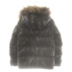 BURBERRY BLACK LABEL 裏地チェック柄 フォックスファー ダウンジャケット S ブラック