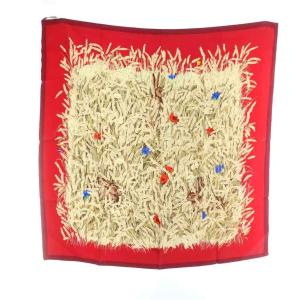 カレ90 麦畑とウサギ Lapins Dans un Champ de ble スカーフ シルク