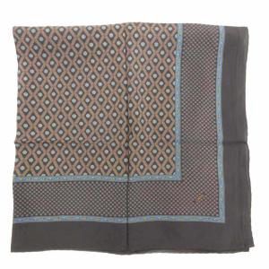 LOEWE スカーフ チーフ 四葉のクローバー 総柄 ロゴ 絹 シルク 黒 ブラック /GV