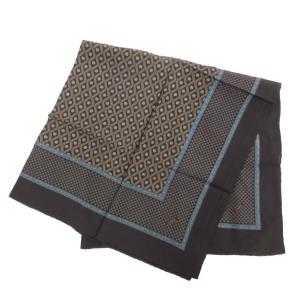 LOEWE スカーフ チーフ 四葉のクローバー 総柄 ロゴ 絹 シルク 黒 ブラック /GV