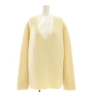 COZY Vネックニット セーター 長袖 オフホワイト /HK OS