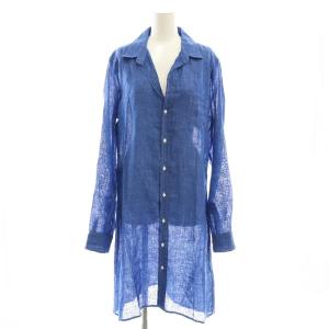 MURPHY リネン ロングシャツ 長袖 L ブルー /HK OS