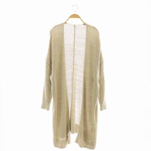 シルク リネン混 ロングカーディガン ニット ベージュ /HK OS