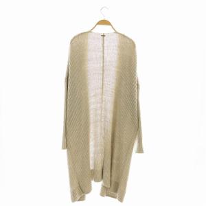MUSE de Deuxieme Classe シルク リネン混 ロングカーディガン ニット ベージュ /HK OS