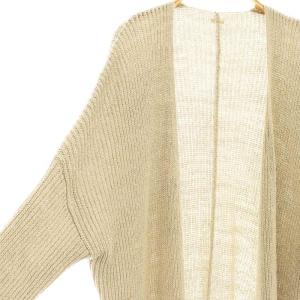 MUSE de Deuxieme Classe シルク リネン混 ロングカーディガン ニット ベージュ /HK OS