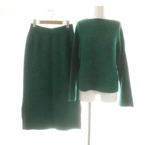ALPACA WOOL プルオーバー ロングスカート セットアップ ニット 38 グリーン /DF OS