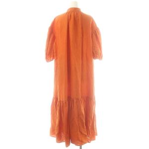 MYLAN Volume Sleeve Shirt Dress ワンピース リネン F オレンジ