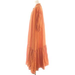MYLAN Volume Sleeve Shirt Dress ワンピース リネン F オレンジ