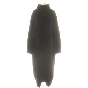 タートルネックニットドレス ワンピース プルオーバー 黒 /CX OS
