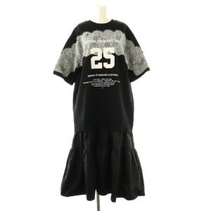 24SS タフタドッキングワンピース 38 ブラック