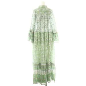 Ron Herman 総柄 長袖 ワンピース 花柄 S 緑 白 水色 /MI OS