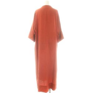 ebure テンセルリネン ウエストマークシャツワンピース スキッパー 36 オレンジ /CX OS