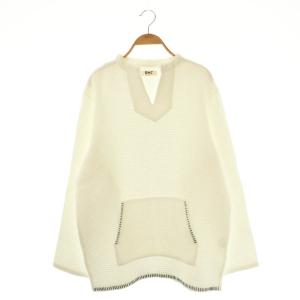 RHC メキシカンネック ステッチ ワッフル カットソー 長袖 ホワイト /DF OS