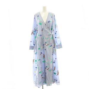 近年モデル Cotton Herbarium Embroidery Gown ガウン ワンピース サックスブルー