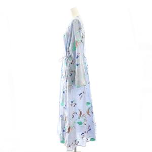 NE QUITTEZ PAS! 近年モデル Cotton Herbarium Embroidery Gown ガウン ワンピース サックスブルー