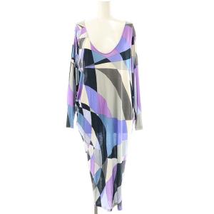 プッチ柄 長袖 ワンピース ロング I42 マルチカラー /DF OS