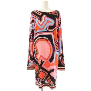 プッチ柄 長袖 ワンピース ひざ丈 I44 マルチカラー /DF OS