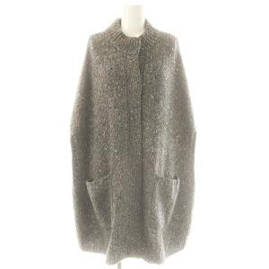 Eriko Nakamura ニットマント ケープ アウター カシミヤ混 グレー /CX OS