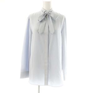 23SS MARVINE JENS ボウタイブラウス 長袖 38 ライトブルー /HK OS