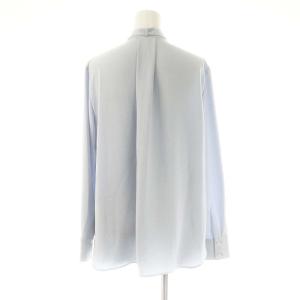 theory luxe 23SS MARVINE JENS ボウタイブラウス 長袖 38 ライトブルー /HK OS