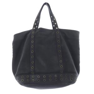 Vanessa bruno ラウンド スタッズ レザートートバッグ ハンドバッグ 紺 ネイビー /SR42