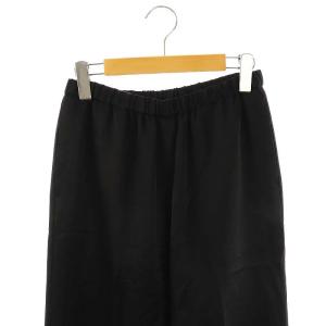 Plage R'IAM 23AW サテンイージーパンツ ストレート 38 黒 ブラック 23030922603020