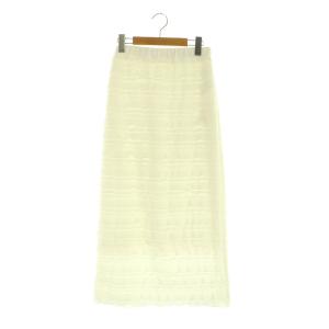 24SS フリルカットソータイトスカート ロング ストレッチ ホワイト /MY OS