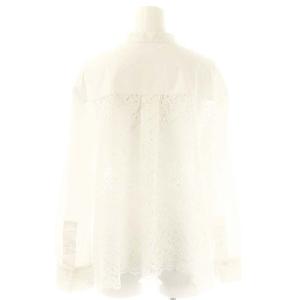 theory luxe 23AW Luxe Cotton Lila L ブラウス シャツ レース バンドカラー 38 白 /CX